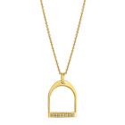 Lempikoru Ratsu stirrup pendant zircon large gold-plated 50 cm chain