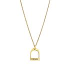 Lempikoru Ratsu stirrup pendant zircon small gold-plated 50 cm chain
