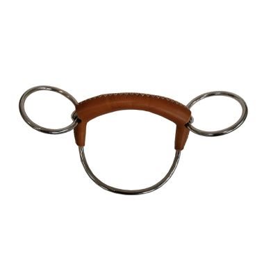 Hevari Pro Steel Straight bit with cheek iron leather covered, pc