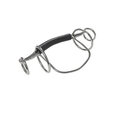Hevari Pro Steel Straight bit with cheek iron rubber covered 12,5 cm