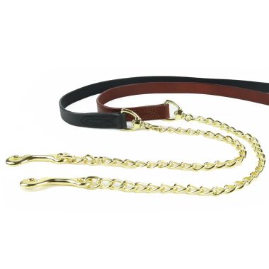 GP-Tack Leather lead with chain