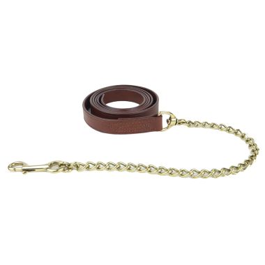 Star Tack Leather lead with brass chain, pc