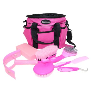 Equitare Grooming kit with bag and brushes 8 parts