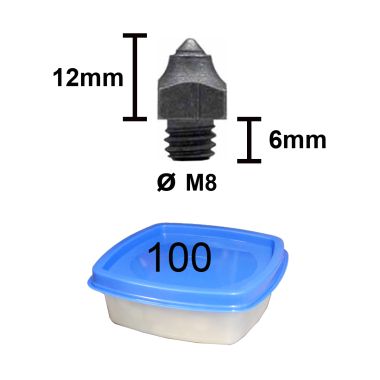 Tuna Stud Box sharp hardening 16-6 length 12 mm, 100 pcs