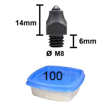 Tuna Stud Box sharp hardening 17-6 length 14 mm, 100 pcs