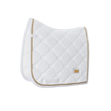 Equestrian Stockholm White Perfection Gold saddle pad