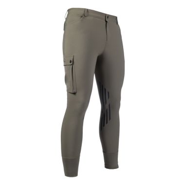 HKM Cargo men's riding breeches -sil. knee patch