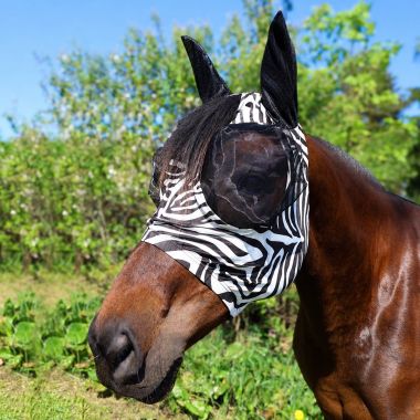 Equitare Lycra Zebra insect mask with UV-protection