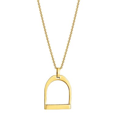 Lempikoru Ratsu stirrup pendant large gold-plated 50 cm chain